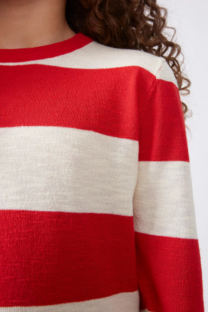 Jersey unisex estampado de rayas rojas - 10202