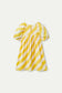 OUTLET - Vestido corto de niña estampado rayas amarillas - 40403
