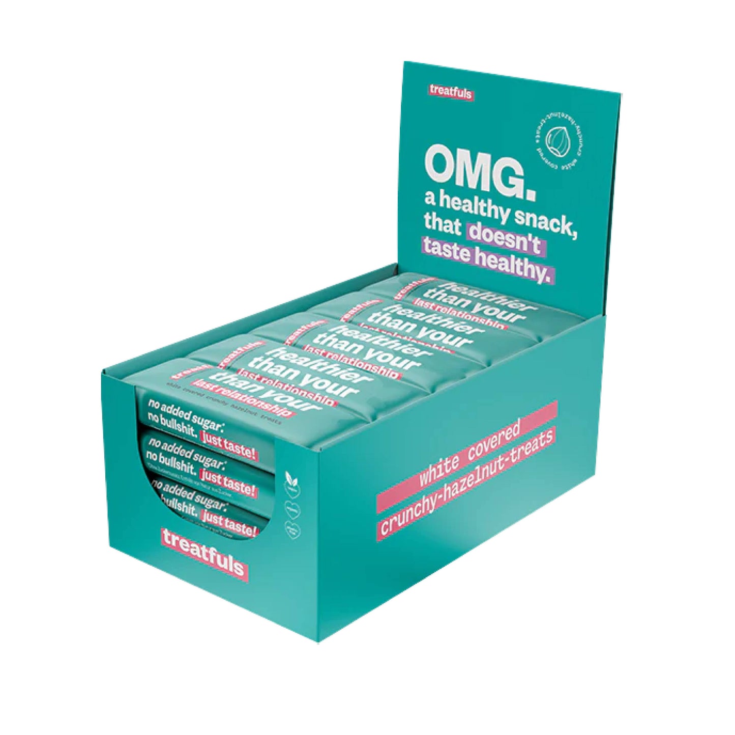 White chocolate crunchy hazelnut bar organic+vegan+gluten-free