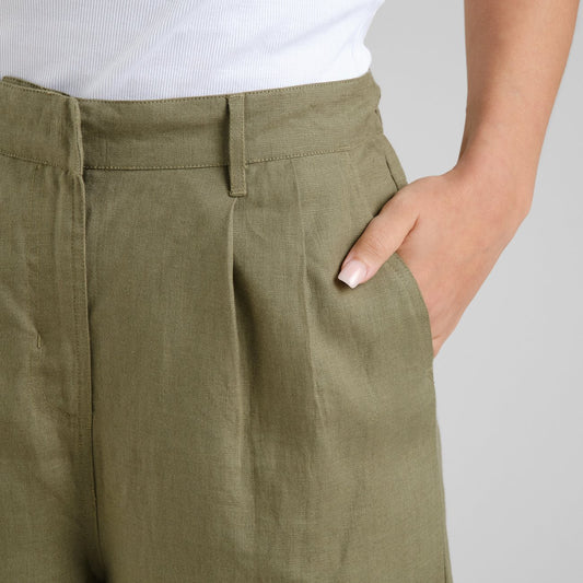 Women - Pants - Vickleby Linen Leaf Green