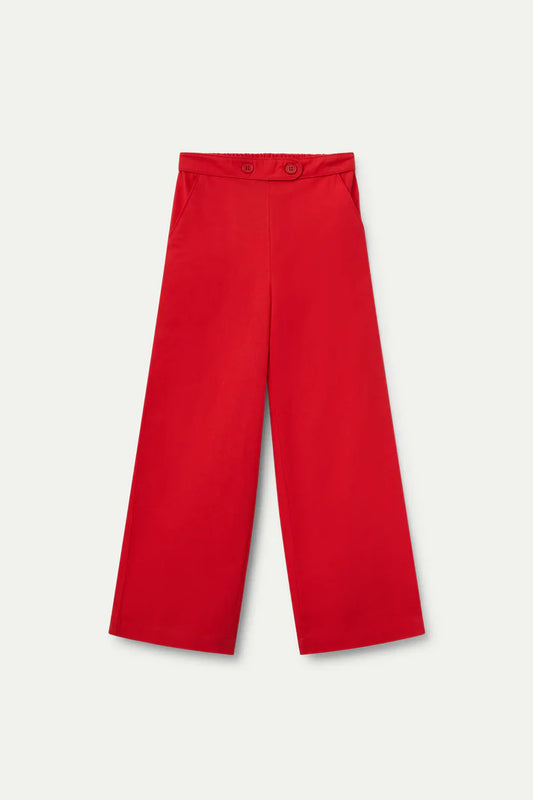 NOOS - Pantalón de niña recto botones rojo - 43409