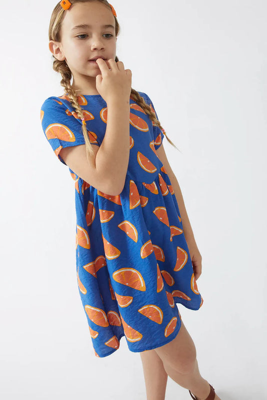 OUTLET - Vestido corto de niña estampado pomelos - 11403