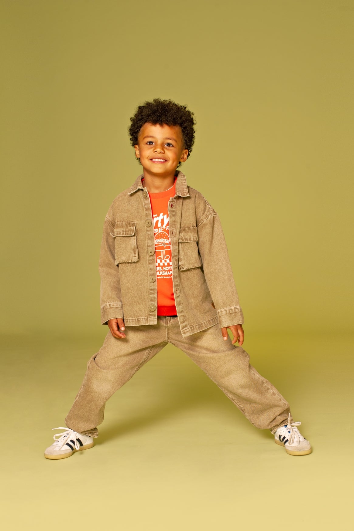Pants wide fit Sand