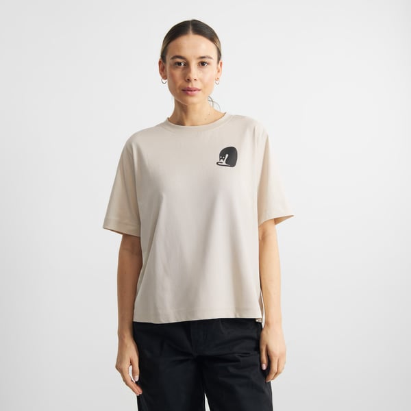 T-shirt Vadstena  - Curious Cat Oat White