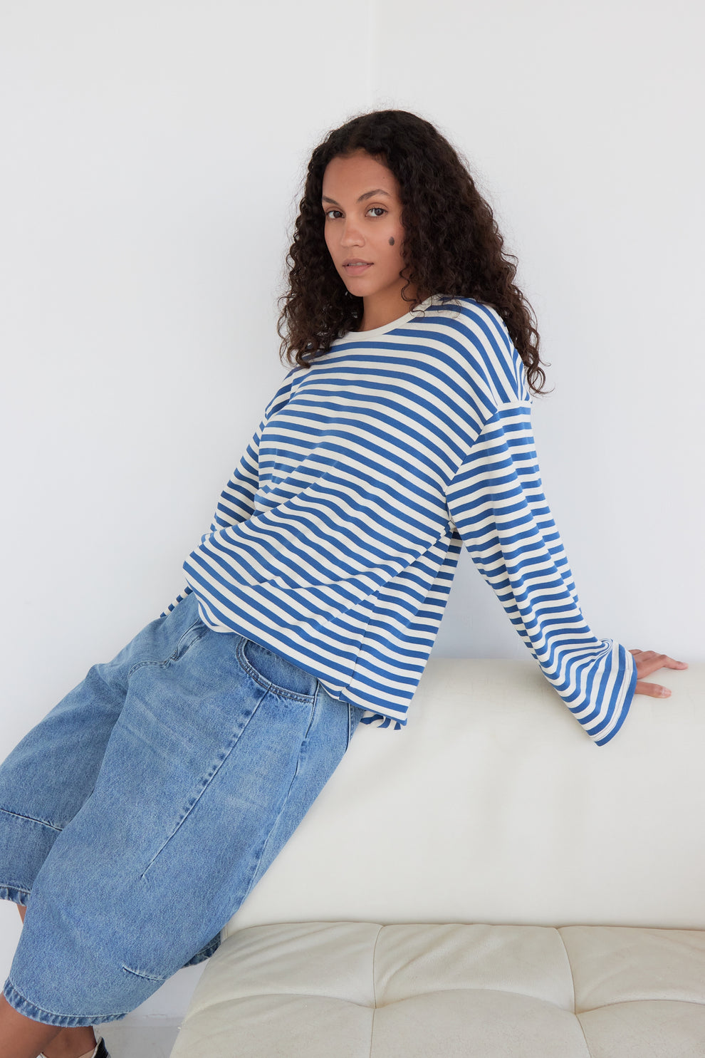T-shirt Striped Blue