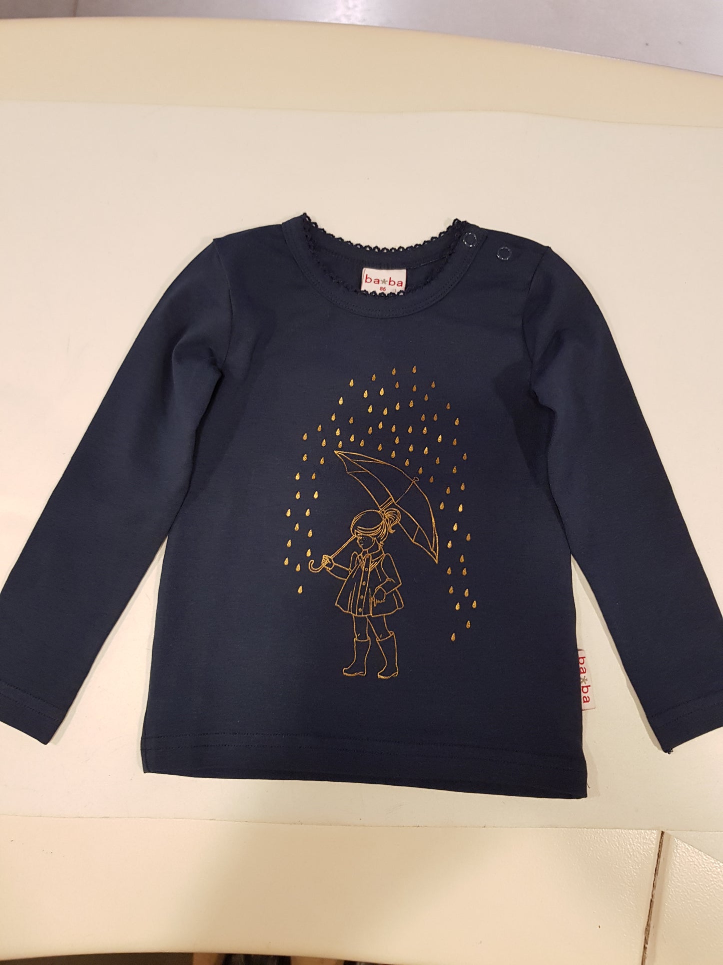 OUTLET - T-shirt little girl - navy