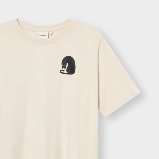 T-shirt Vadstena - Curious Cat Oat White