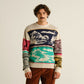 Sweater Mora retro ski blocks