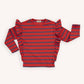 OUTLET - Stripes Red/Blue - Ruffled Longsleeve Top