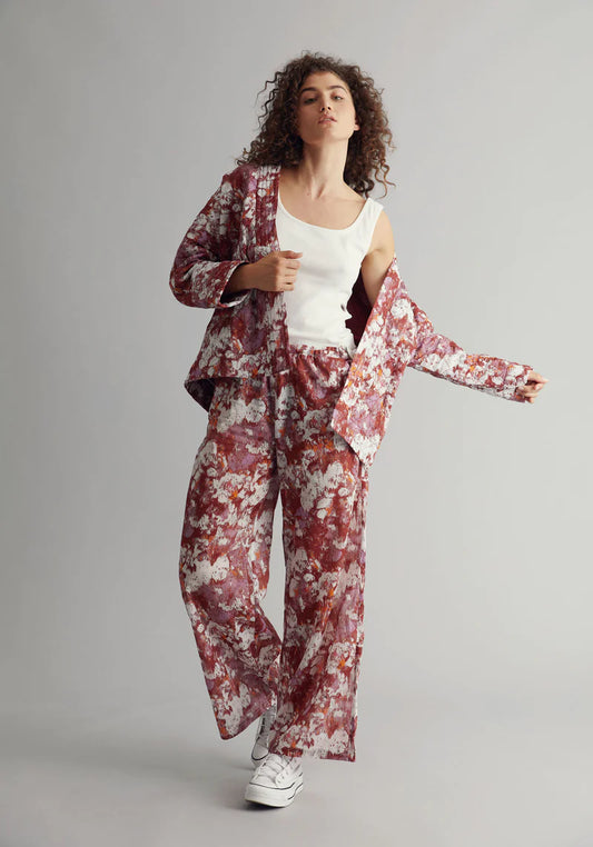 Nari Cotton Palazzo Trouser - Poppy Red