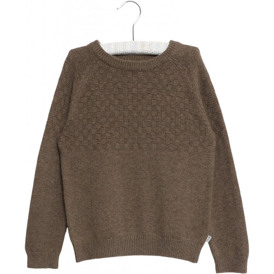 OUTLET - Knit Pullover Eskild - Brown Melange